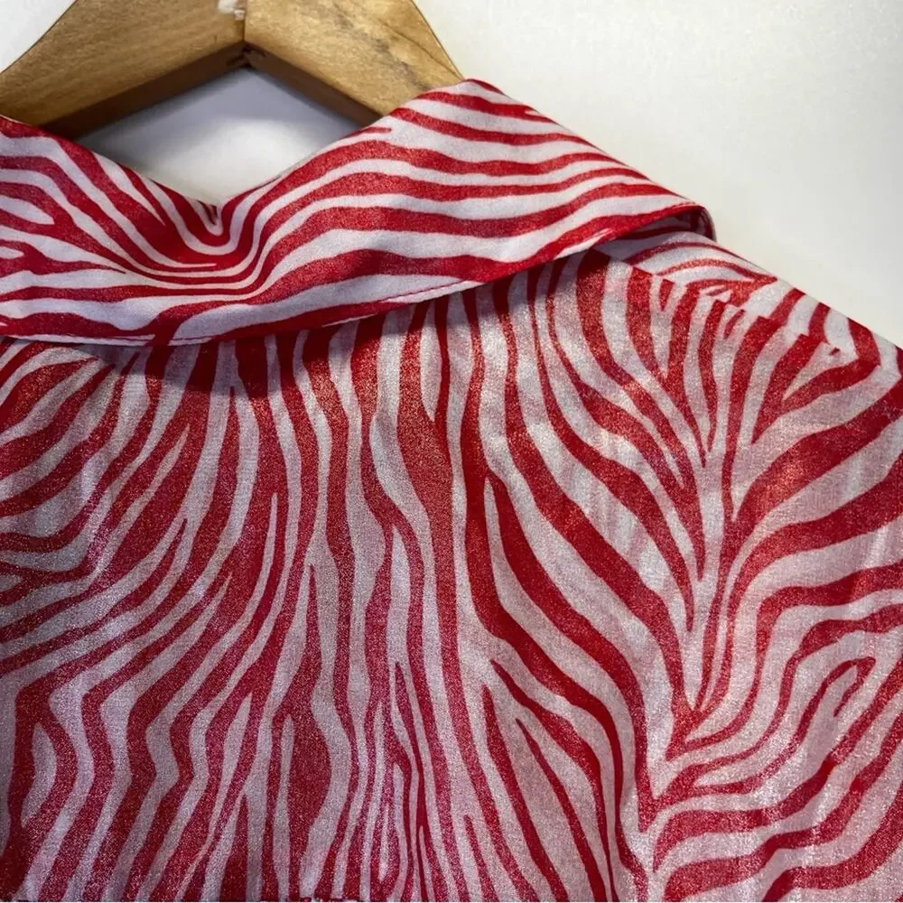 Michael Kors Zebra Print Wrap dress geranium - 0X - Picture 11 of 13